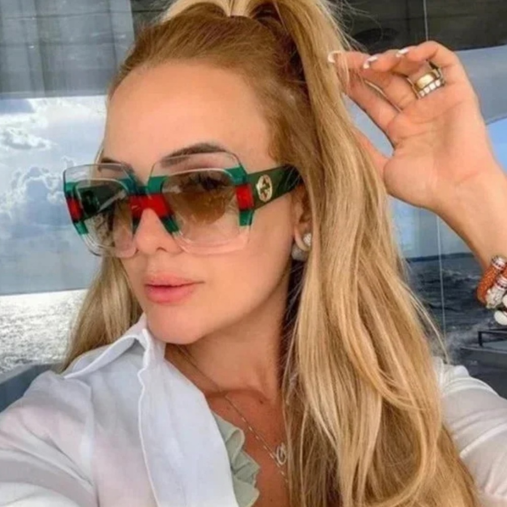 Gucci  NWT! Green and Red Sunglasses for Women